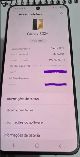 S22 Plus 128 GB Usado