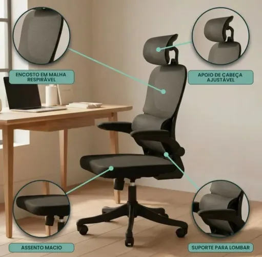 CADEIRA ERGONÔMICA CONFORT LOMBAR Novas (Lacrada)
