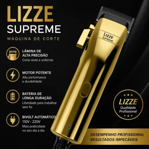 Máquina de Corte Profissional Lizze Extreme Sem Fio Bivolt