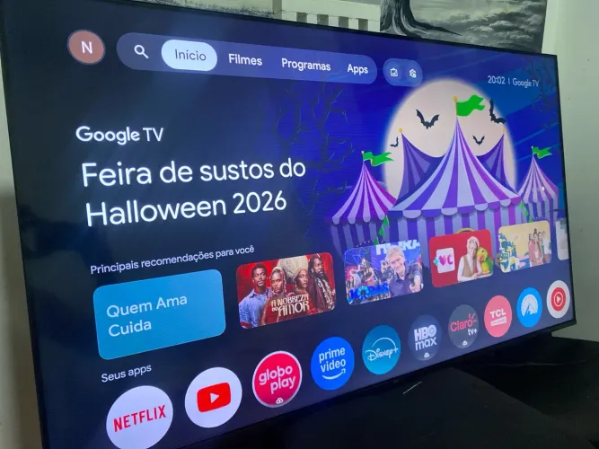 Smart tv 55 4K TCL Google detalhe simples