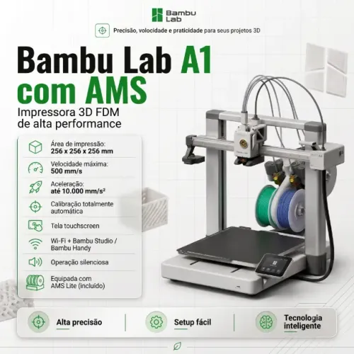 Impressora 3D BambuLab A1 Combo AMS Com NF e Garantia