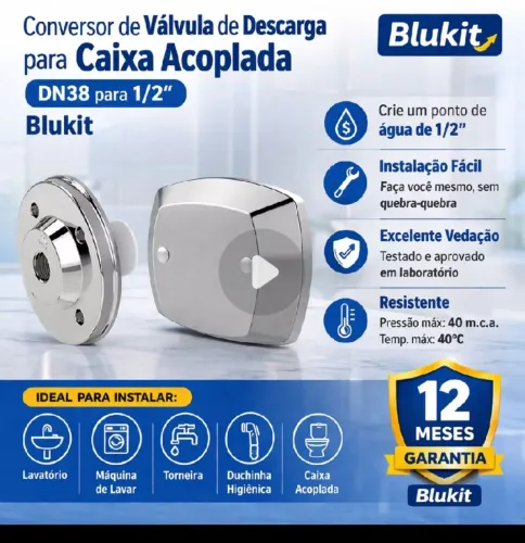 Vendo Conversor Novo Cromado Válvula Descarga Caixa Acoplada