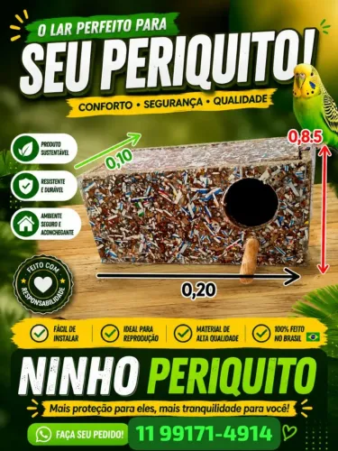 Ninho periquito ecológico