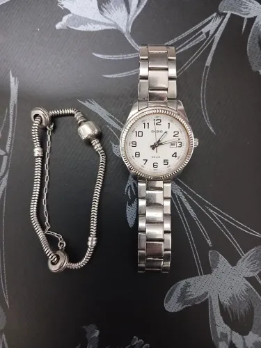 Combo relógio  Casio e pulseira Life prata 
