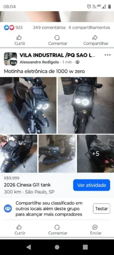 Moto elétrica G11 Tanque