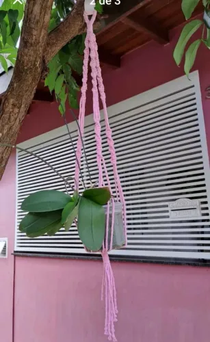 Suporte para vasos em Macramê