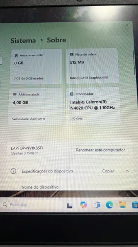 ? Notebook Lenovo IdeaPad 3 15,6" - R$ 1.200,00