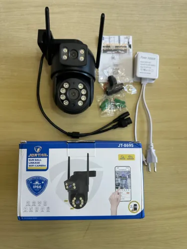 Câmera de Segurança Dupla Preta Discreta WiFi 4G Visão 360 IP66