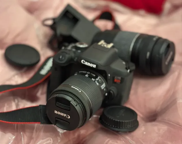 Kit com câmera canon rebel t6i + lente 75-300mm