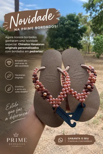 Chinelos Havaianas bordadas