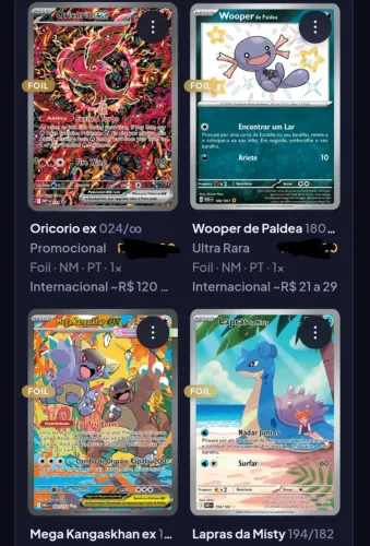 LOTE CARTAS RARAS POKÉMON TODAS NM, SAR,AR, SHINY E PROMO (ACEITO PROPOSTAS)