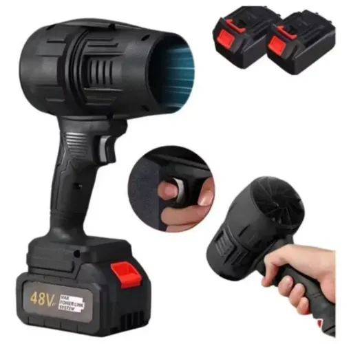 Soprador Térmico Turbo Portátil Sem Fio 48V Potente + 2 Baterias Lítio Profissional