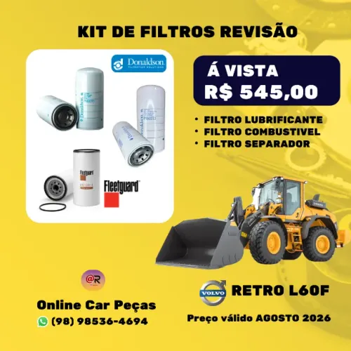 VOLVO L60F - KIT REVISÃO (FILTROS COMB + SEPARADOR + LUB)