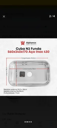 Cuba de aço inox (aceito troca.)