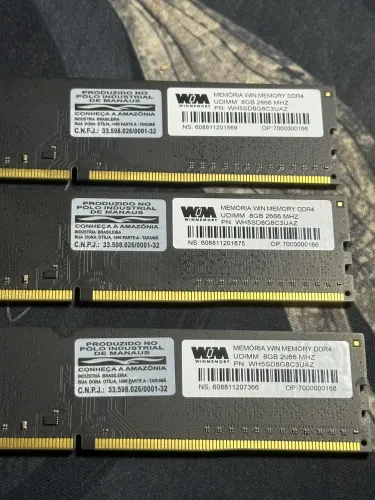 Memórias RAM DDR4 8GB 2666MHz | Win Memory | Funcionando Perfeitamente