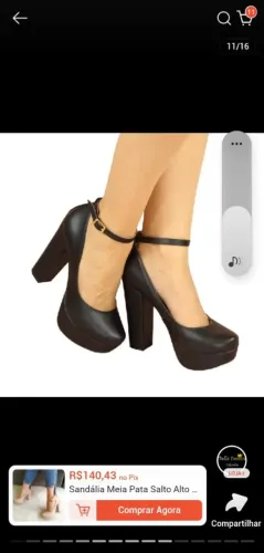 Sapato alto feminino tipo boneca