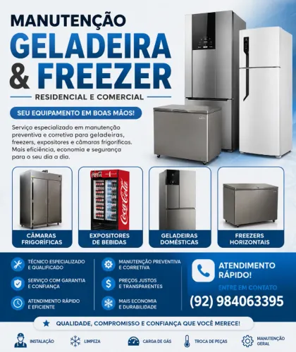 Vendo manutenção de geladeira, freezer e câmara frigorifica  