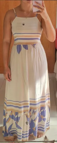 vestido longo estampado tamanho único