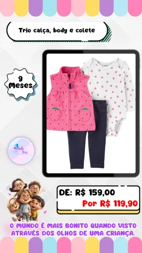 Cal,a, Body e Colete Carters 9 Meses