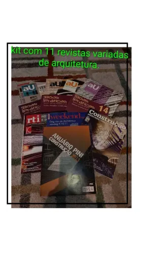 Kit de 11 revistas variadas de arquitetura usadas.