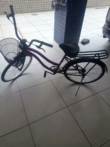 Bicicleta Aro 26 Cestinha Lilás