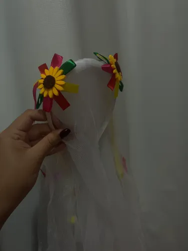 Tiara de noiva de girassol junina