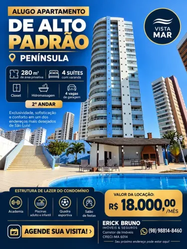 Apartamento Alto Padrão na Península  280m², 4 Suítes e Vista Mar