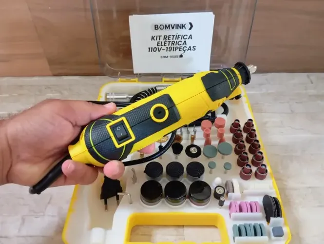 Kit Retífica Elétrica Multifunções Profissional 135w com Eixo flexível