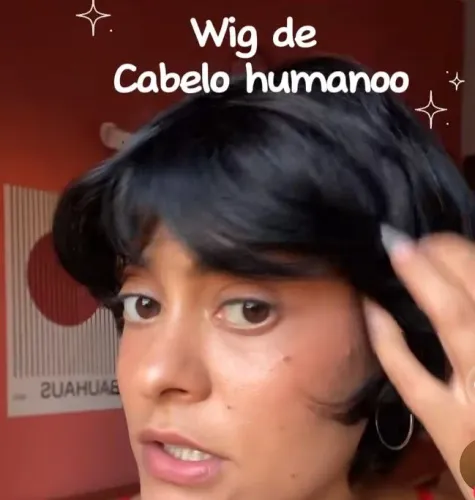 Peruca curta humana 