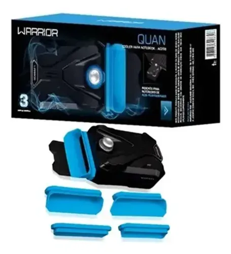 Cooler Extrator Multilaser Para Notebook Gamer Warrior Ac268 Cor Preto/azul