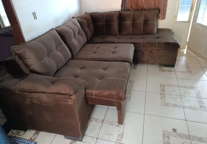 Sofá de canto retrátil grande