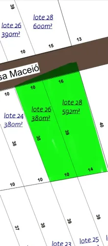 Estou vendendo um lote 26 localizado no Santa Maria medindo 10 por 39 de comprimento .