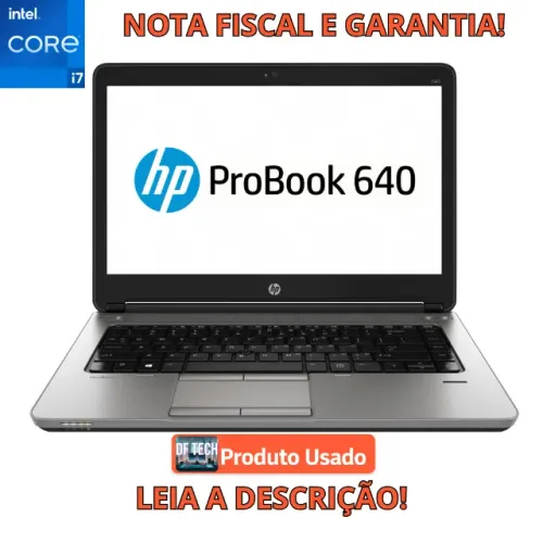 Notebook HP 640 i7 4600M, 8GB, SSD 240GB, WIN 10, LEITOR DVD, MOUSE, TECLADO E MOUSEPAD
