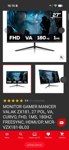 Monitor mancer valak 180Hz