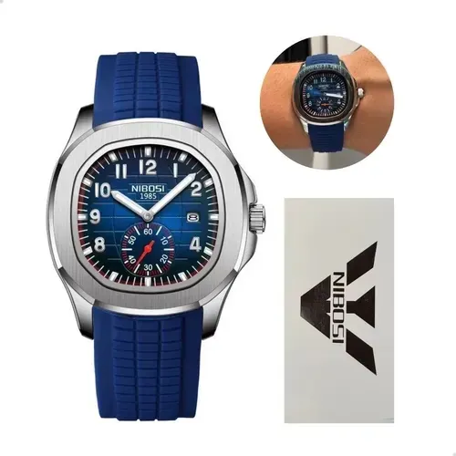 ? Relógio NIBOSI Masculino Azul - Estilo Esportivo e Elegante