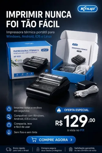 Mini Impressora Portátil Bluetooth - A Pronta Entrega