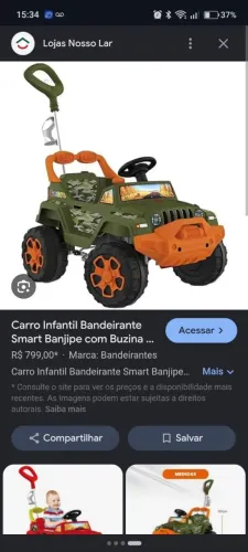 Vendo carro Bandeirantes infantil masculino