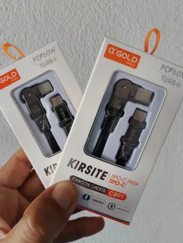 Cabo tipo C e C original A'gold 60w ponta dobrável entrega grátis fortaleza
