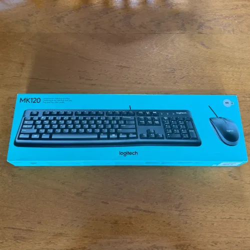 Kit Teclado e Mouse USB Logitech MK120 - NOVO LACRADO - Layout ABNT2