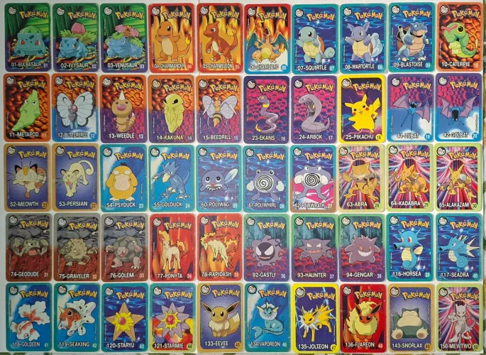 Coleção tazos supercartas pokémon completa