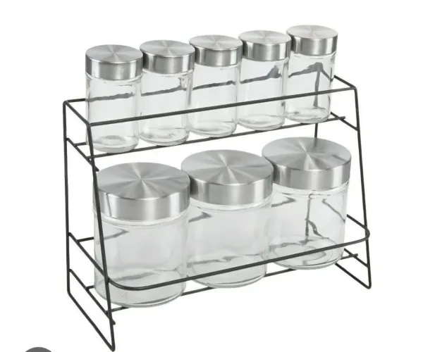 Porta temperos de vidro com organizador