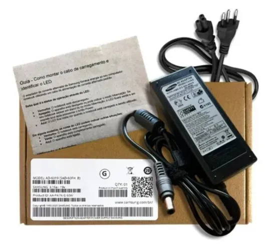 Fonte Carregador Notebook SAMSUNG 19V 3.16A 60W 5.5mm X 3.0mm