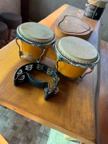 Bongô Michael Percussion Usado + Meia Lua panderola de brinde
