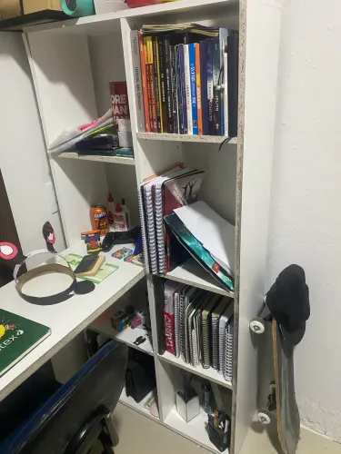 Estante com mesa de escritório MDF branco