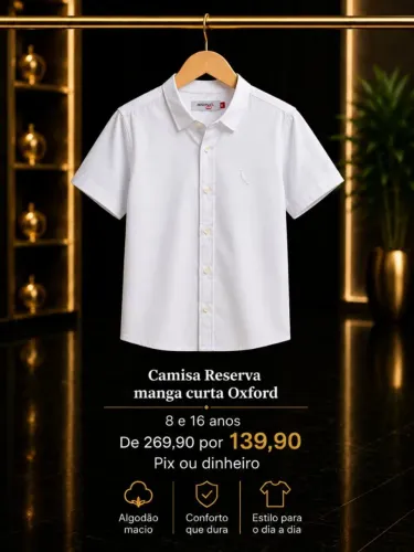 Camisa Reserva 8 e 16 anos - Fechei a loja física