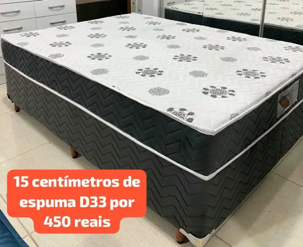 Cama box casal 15 centímetros de espuma D33 por 450 reais entrega grátis