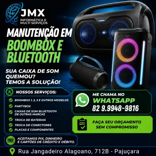 CONSERTO E MANUTENÇÃO EM CAIXAS BOOMBOX E BLUETOOTH