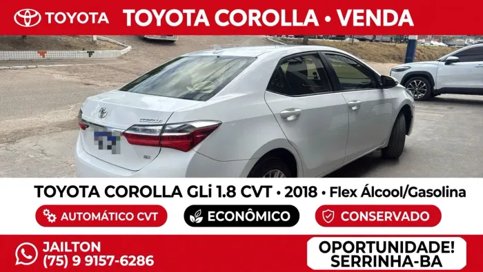 Toyota Corolla GLI 1.8 Flex 16V Aut. 2018