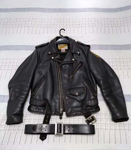 Jaqueta de couro vintage schott perfecto 618