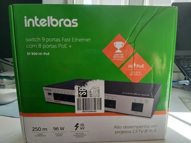 SWITCH 9 PORTAS SF 900 HI-PoE Intelbras nao gerenciavel
